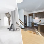 Open concept kitchen with island and pendant lighting in Clearwater