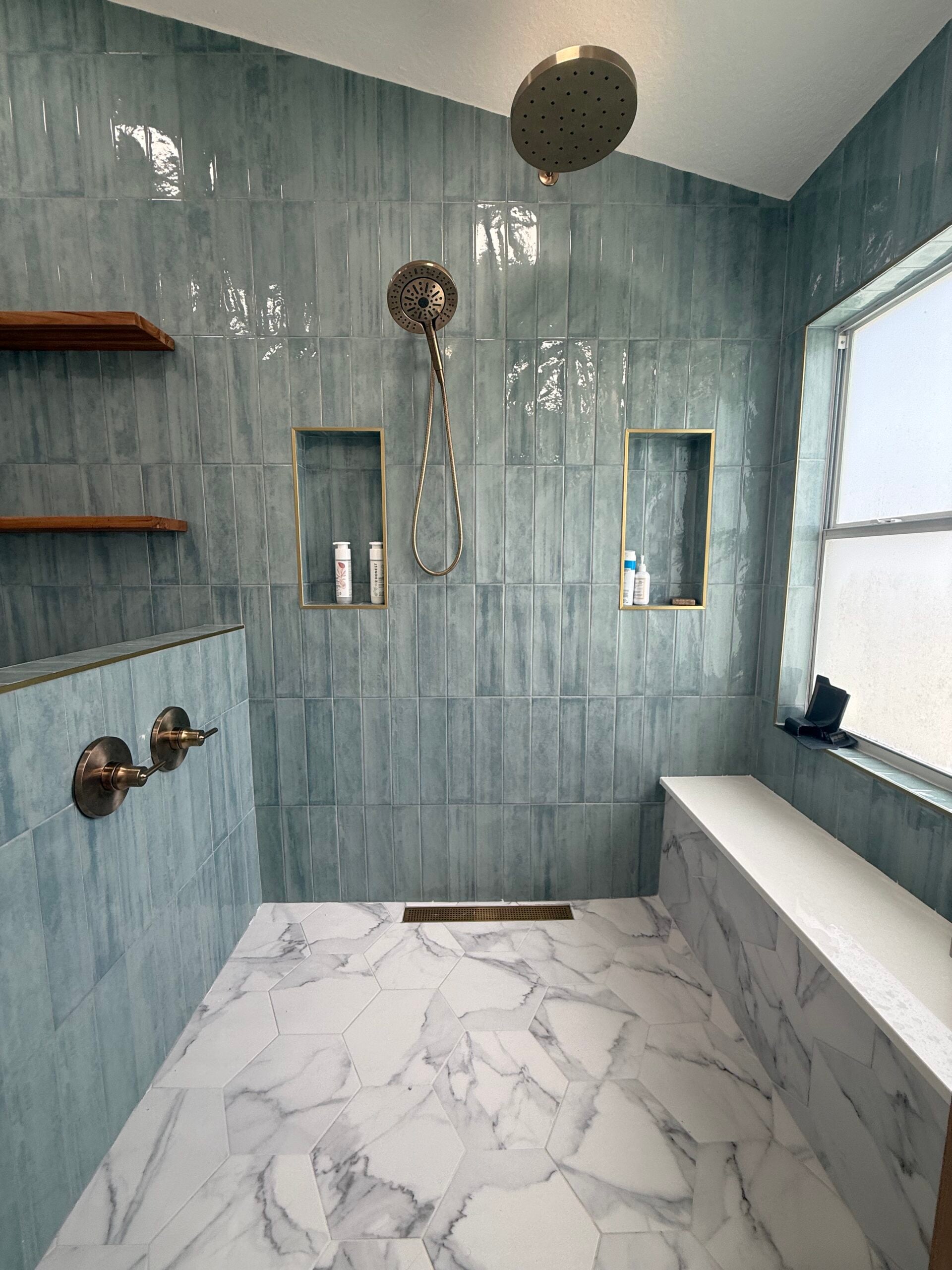 Custom walk-in shower remodel by CraftLine Remodeling